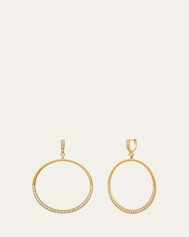 14K Yellow Gold Huggie Diamond Hoop Earrings